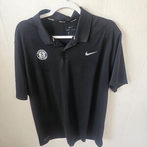 Nike Mens Black New York Nets Polo Golf Shirt Sz XL Gorpcore Athleisure Casual